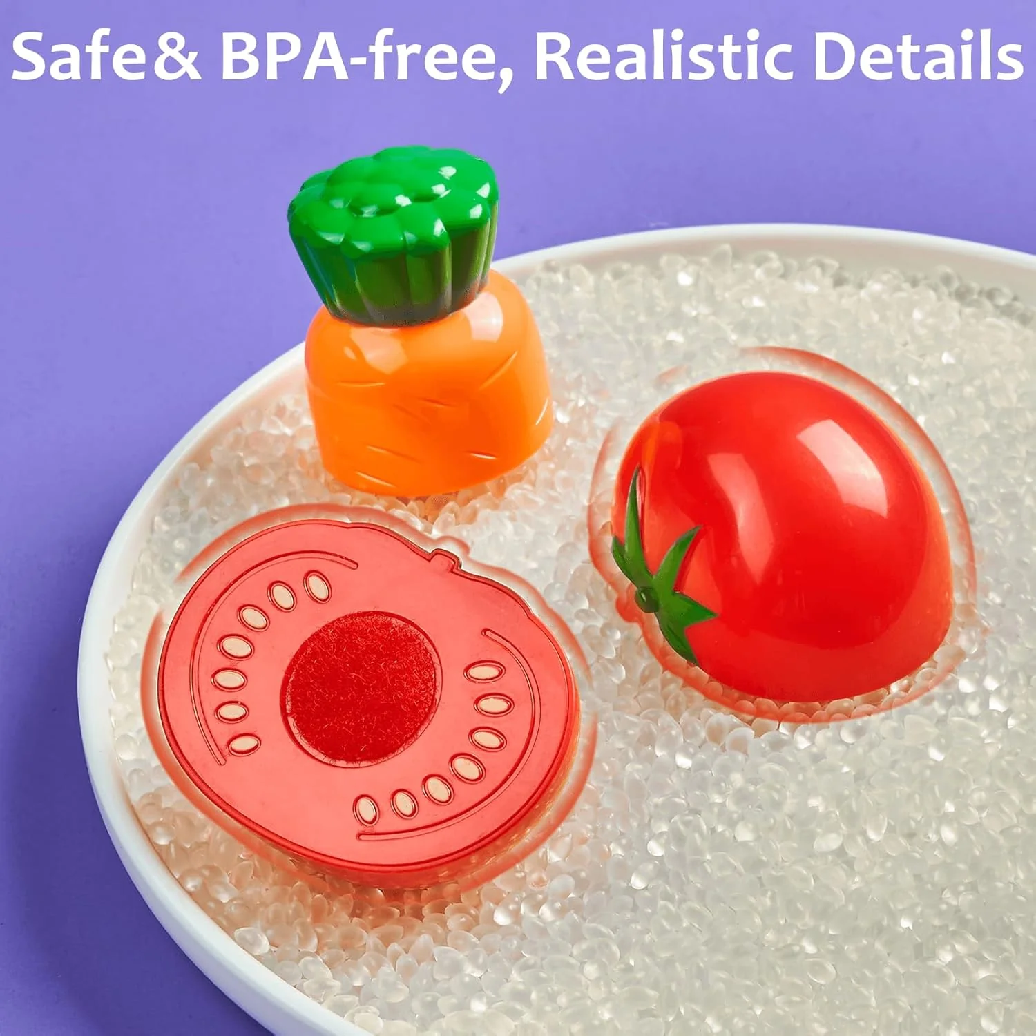 Pretend Play Food for Kids Kitchen, 78Pc Cutting Toy Food with Storage Bag