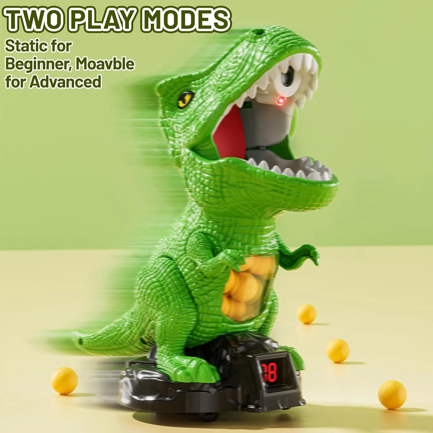 Dinosaur Shooting Toys for Kids 3-5 Years, Movable Target Shooting Games with 2 Air Pump Launcher, Interactive Competition Game Gift for Boys and Girls Ages 3 4 5 6 7 8 Years Old