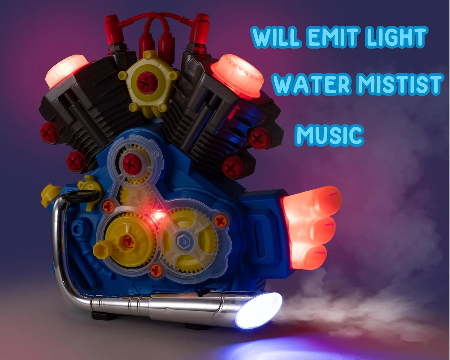 Engine Building Kit, Kids Mechanic Repair Set for Kids Motorcycle Engine，Take Apart Toys-42pc Playset，STEM Engine Model Kit Toy with Cool Lights&Sounds，Educational Toys for 3+ Year Old